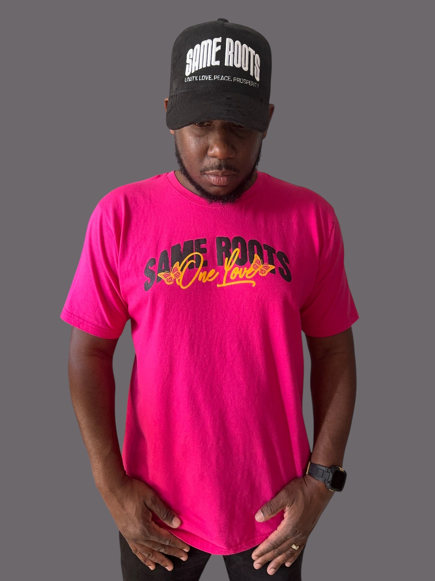 All Love Tee (Hot Pink/Black/Gold)