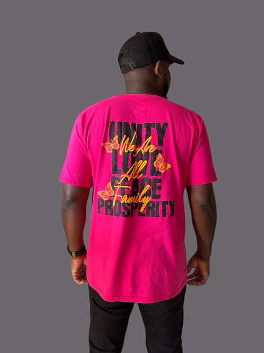 All Love Tee (Hot Pink/Black/Gold)